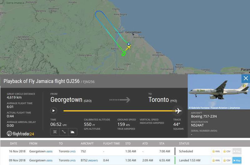 fly jamaica 757 crash fr24 1