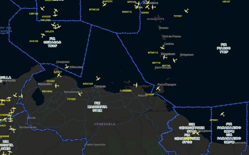 FIR boundaries south caribbean