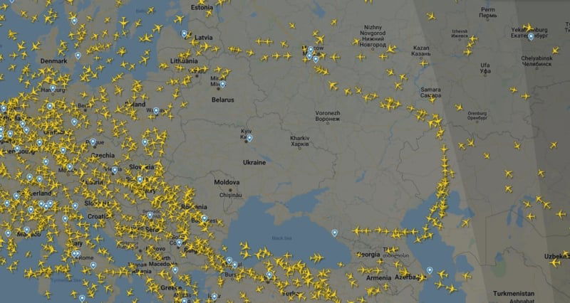 ukraine russia flights