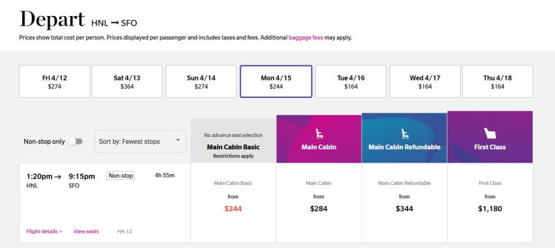 hawaiian boeing 787 sfo intro fare