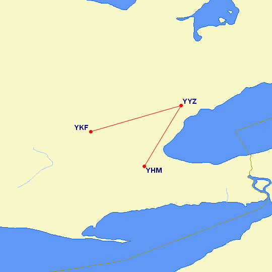 air canada landline airport distances
