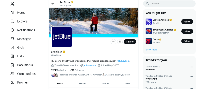 jetblue x twitter