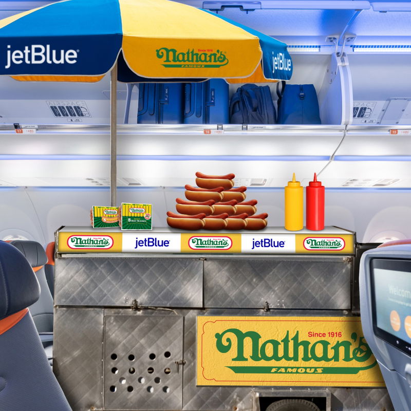 april fools 2024 jetblue nathans franks