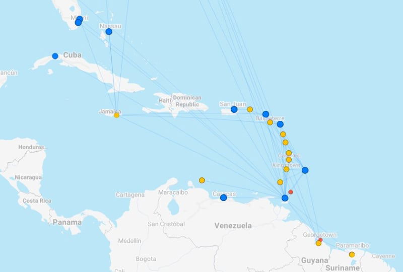 caribbean airlines caribbean network december 2024