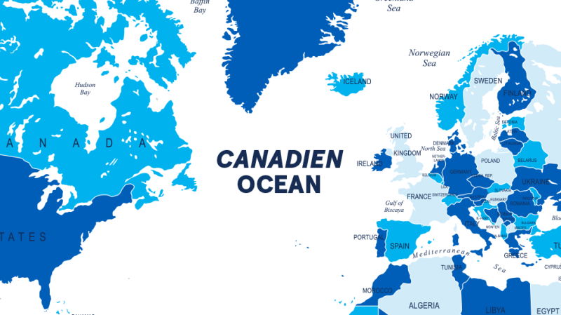 fly direct across the canadien ocean