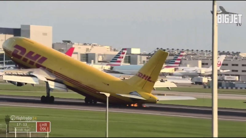 dhl eat airbus a300 600f tail strike